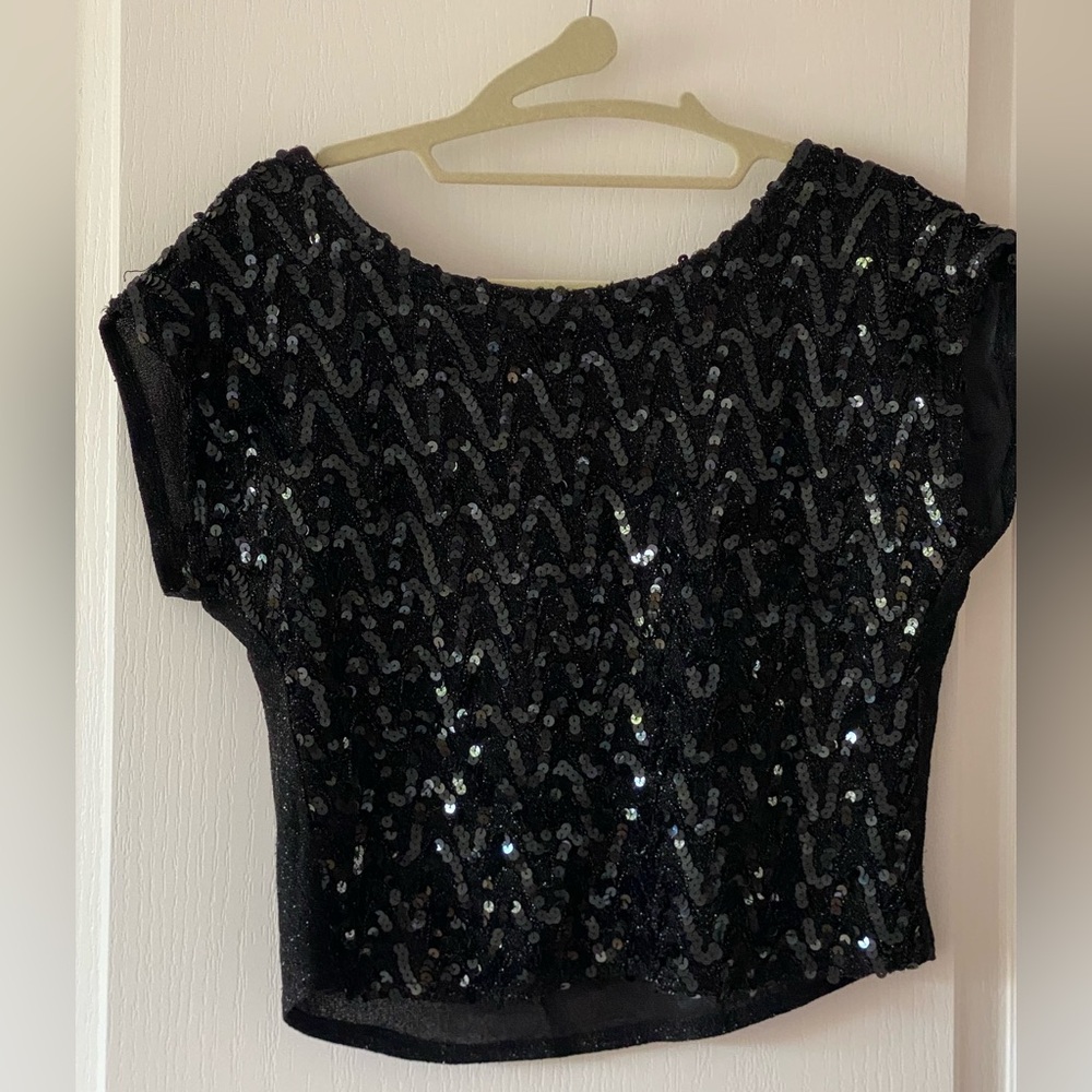 Black Sequin Women's Top